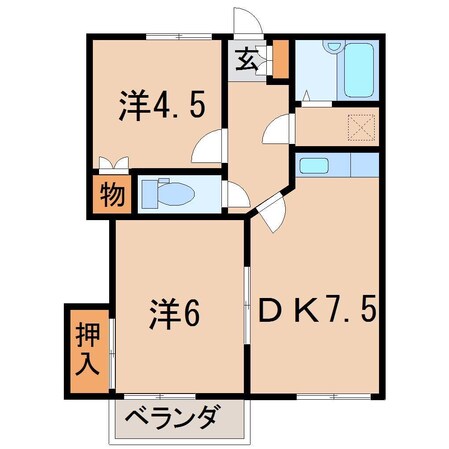 コートフロリダＡの物件間取画像